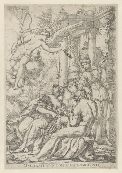 Allegori med berømmelse, Hercules og Europa af Giuseppe Diamantini