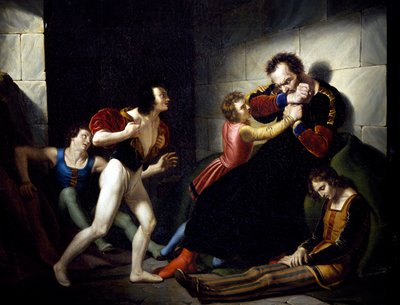 Grev Ugolino bider sig i hænderne af Giuseppe Diotti