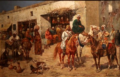 Ryttere foran en genbrugsbutik. af Giuseppe Gabani