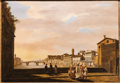Udsigt fra Ponte Vecchio af Giuseppe Gherardi