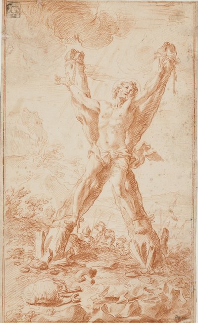 Korsfæstelse af Sankt Andreas (eller Sankt Pantaleon?) af Giuseppe Ghezzi