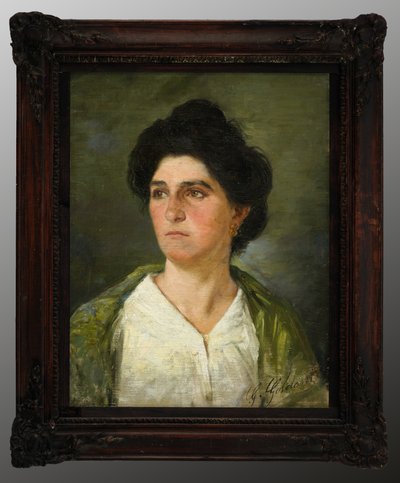 Portræt af en ung adelig kvinde (oliemaleri på lærred) af Giuseppe Goldoni