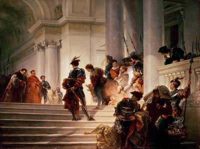Cesare Borgia forlader Vatikanet, 1877. af Giuseppe Lorenzo Gatteri