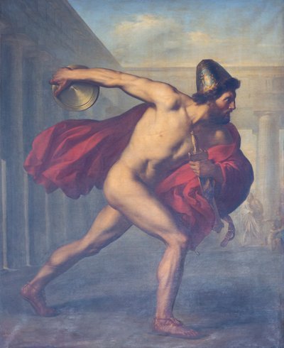 Odysseus kaster diskos af Giuseppe Mancinelli