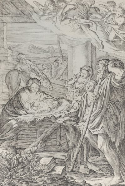 Hyrdernes tilbedelse, 1654-1718. af Giuseppe Maria Mitelli