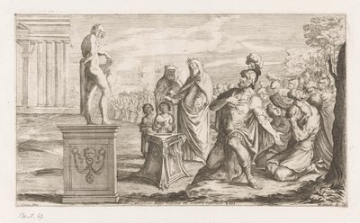 Aeneas tilbyder Apollo Kong Coelicolus dræber en tyr på stranden (titel på objekt) Omzwervingen van Aeneas (serietitel) L
