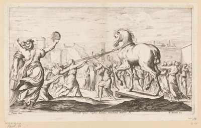 Trojansk hest er bragt ind Scandit equus ruptos Fatalis machina muros (titel på objekt) Wanderings of Aeneas (serietitel) L