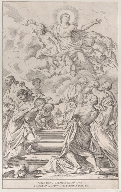 Plade 2: Jomfruens antagelse, 1678. af Giuseppe Maria Mitelli