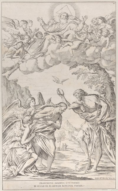 Plade 8: Kristi dåb, 1678. af Giuseppe Maria Mitelli