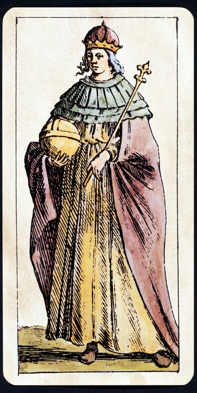 Papesse Jeanne afbildet på et spil Tarot-manuskript af C.M.Mitelli af Giuseppe Maria Mitelli