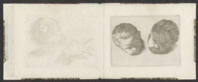 To hoveder af små børn Tegningseksempler (serietitel) Mitelli dybtryk (serietitel) af Giuseppe Maria Mitelli