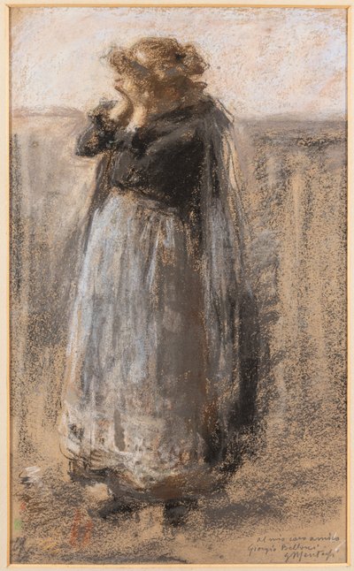 Sad Time (pastel på papir) af Giuseppe Mentessi