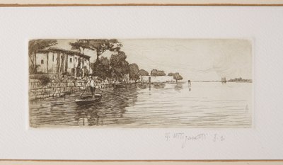 Bådsmanden (radering på hvidt papir) af Giuseppe Miti Zanetti
