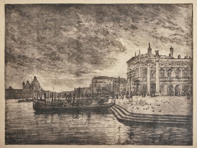 Det kongelige palads og salutbasilikaen (radering og akvatinte på hvidt papir) af Giuseppe Miti Zanetti