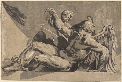 Saturn af Giuseppe Nicolo Vicentino, after Giovanni Antonio Pordenone