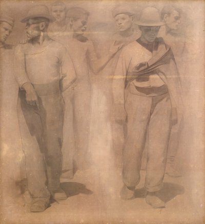 Tegnefilm for den fjerde stat af Giuseppe Pellizza da Volpedo