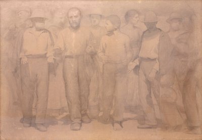 Tegnefilm for den fjerde stat af Giuseppe Pellizza da Volpedo