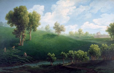 fantastisk landskab, af Giuseppe Pietro Bagetti (1764-1831) af Giuseppe Pietro Bagetti