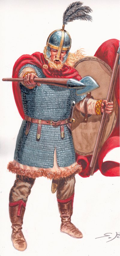 Barbarisk leder (Visigoth Goth eller Vandal) af Giuseppe Rava