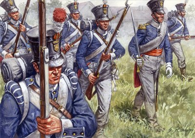 Det første imperium: belgisk eller hollandsk infanteri omkring 1815 - Det første imperium: belgisk eller hollandsk infanteri - Illustration af Giuseppe Rava af Giuseppe Rava