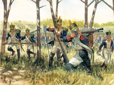 Det første imperium: Franske infanteri voltigeurs - Første imperium: franske Skirmish voltigeurs - Illustration af Giuseppe Rava af Giuseppe Rava