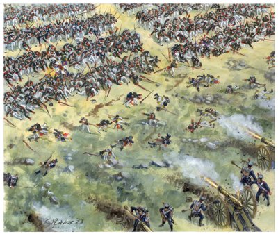 Det første kejserrige, det tyske felttog: Russisk linjeinfanteri besejret i slaget ved Leipzig i oktober 1813 - Første kejserrige, det tyske felttog: russisk linjeinfanteri besejret af den franske hær i slaget ved Leipzig (Nationernes kamp), oktober 1813 - af Giuseppe Rava