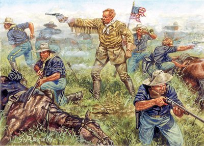 Indianerkrigene mellem Sioux- og Cheyenne-indianerne og USA: George Armstrong Custers (1839-1876), amerikansk kavalerigenerals, sidste slag, 25. juni, i slaget ved Little Big Horn (Bighorn), Montana af Giuseppe Rava