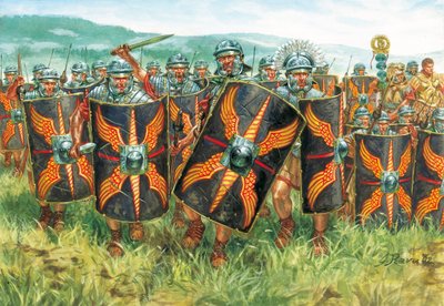 Romersk antik (imperium): en gruppe romerske legionærer - Romerriget: legionærer - Illustration af Giuseppe Rava af Giuseppe Rava