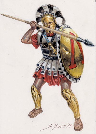 Spartansk hoplit af Giuseppe Rava