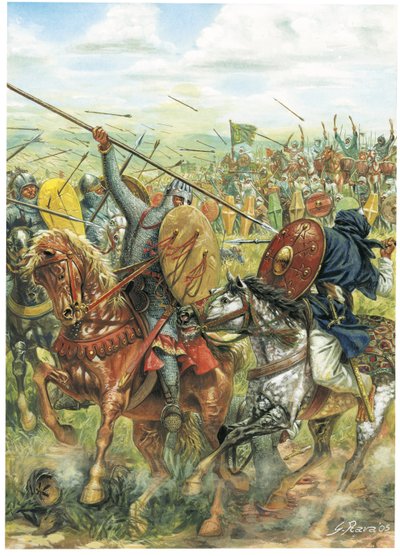Den kristne lejesoldatsridder Rodrigo Ruiz de Vivar, siger Le Cid (illustration) af Giuseppe Rava