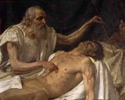 St. Sebastian (olie på lærred) (detalje) (se 135238) af Giuseppe Sciuti