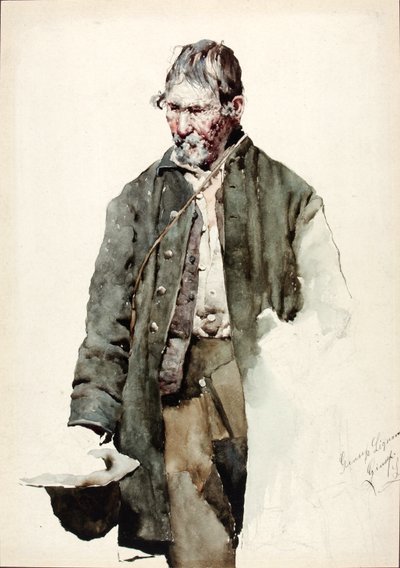 Studie af en gammel mand af Giuseppe Signorini