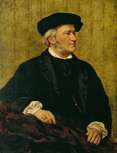 Portræt af Richard Wagner (1813-83) 1883 (olie på lærred) af Giuseppe Tivoli