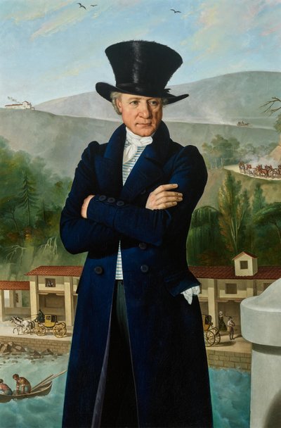 Vognmanden Paolo Preinitsch (Rosegg 1762 - 1840 Trieste) i havnen i Trieste af Giuseppe Tominz