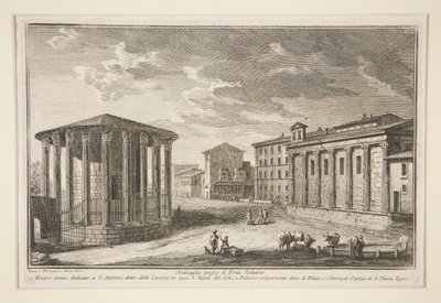 Anticaglies ved Palatine Bridge (ruiner nær Palatino Ponte) af Giuseppe Vasi