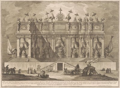 Prima Macchina for Kina af 1772: En bygning dedikeret til kinesisk filosofi af Giuseppe Vasi, after Giuseppe Palazzi, after Paolo Posi