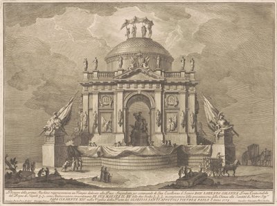 Prima Macchina for Kina fra 1773: Fredens tempel af Giuseppe Vasi, after Giuseppe Palazzi, after Paolo Posi