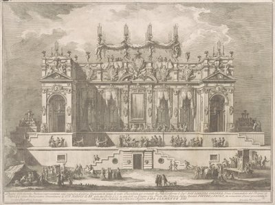 Seconda Macchina for Kina fra 1764: Et storslået galleri oplyst om natten af Giuseppe Vasi, after Giuseppe Palazzi, after Paolo Posi