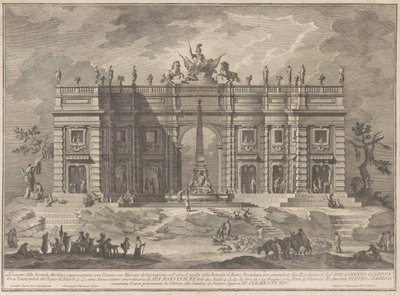 The Seconda Macchina for the Chinea of 1772: A Square with a Game Market and the Pantheon Fountain af Giuseppe Vasi, after Giuseppe Palazzi, after Paolo Posi