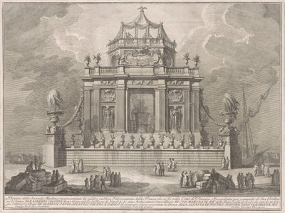 Seconda Macchina for Kina af 1773: Theriacs forberedelse i Venedig af Giuseppe Vasi, after Giuseppe Palazzi, after Paolo Posi