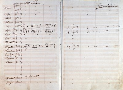 Dobbeltside med originalt partitur af Macbeth-opera af Giuseppe Verdi af Giuseppe Verdi