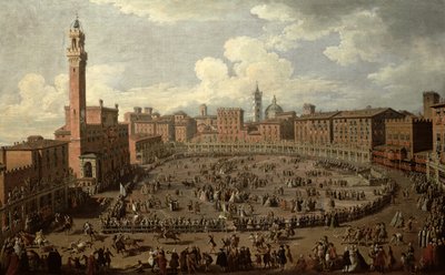 The Palio, Piazza del Campo, Siena af Giuseppe Zocchi