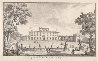 Den kongelige villa kaldet il Poggio Imperiale La Real Villa kaldet il Poggio Imperiale, udsigt ..., 1744. af Giuseppe Zocchi