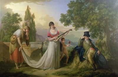 En romantisk allegorisk scene af Giuseppe or Josef Grassi