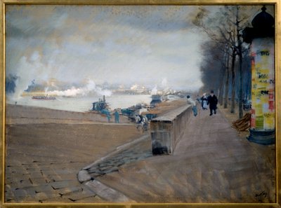 La Seine i Paris. Maleri af Giuseppe Nittis (1846-1884) af Giuseppe or Joseph de Nittis