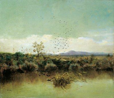 På bredden af Ofanto, af Giuseppe de Nittis (1846-1884), olie på lærred, 50x58 cm af Giuseppe or Joseph de Nittis