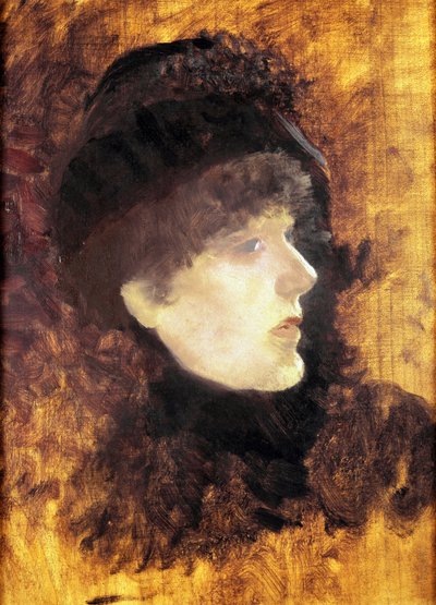 Portræt af Sarah Bernhardt. Maleri af Giuseppe De Nittis (1846-1884) af Giuseppe or Joseph de Nittis