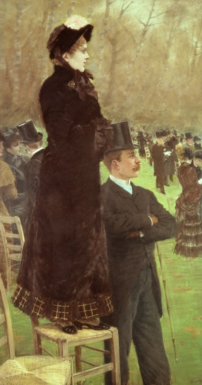 The Races at Auteuil, Paris (olie på lærred) af Giuseppe or Joseph de Nittis