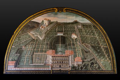 Pitti-paladset, Buboli-haverne og Belvedere-fortet i Firenze af Giusto Utens
