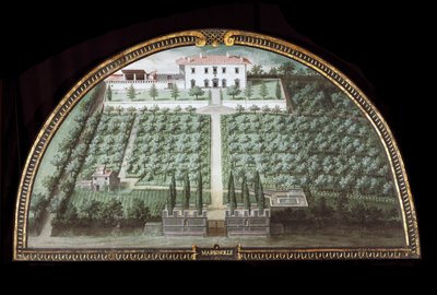 Udsigt over Villa di Marignolle nær Firenze, Italien (Tempera af Giusto Utens
